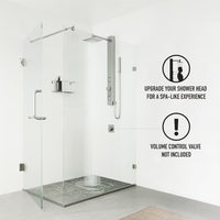 VIGO Orchid 39-Inch 2-Jet Shower Wall Panel System with Square Rainhead Handheld Wand in Stainless Steel