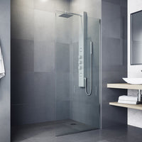 VIGO Rector 55-Inch 2-Jet Shower Wall Panel System with Square Rainhead Handheld Wand in Stainless Steel