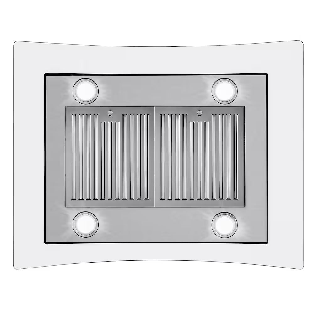 Cosmo 30 in. Lumin Collection Ducted Island Range Hood, Soft Touch Controls