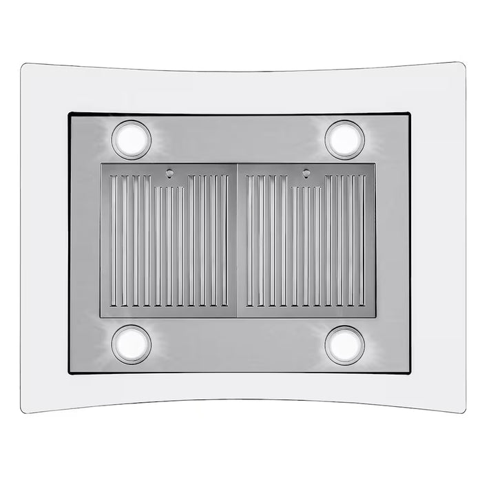 Cosmo 30 in. Lumin Collection Ducted Island Range Hood, Soft Touch Controls