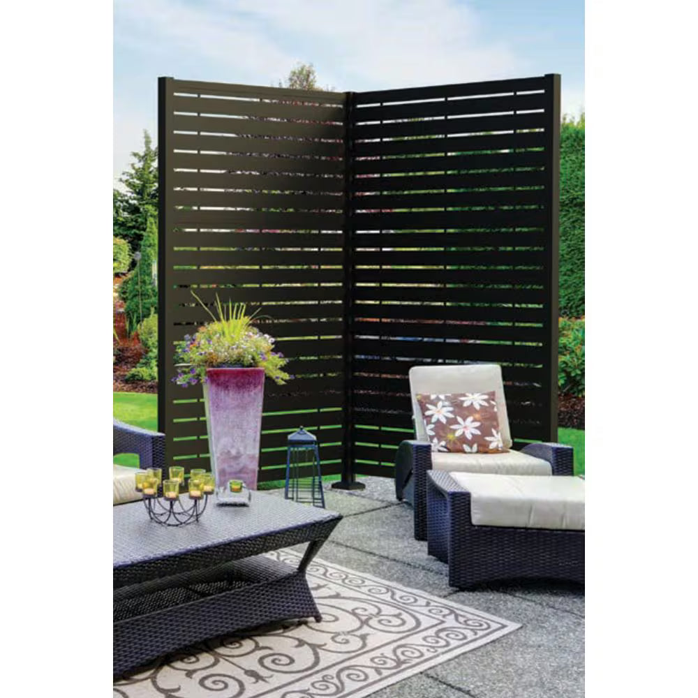 Barrette Outdoor Living 51 in. x 77.75 in. Aluminum Corner Extension Frame Kit for 2 ft. x 4 ft.Panels
