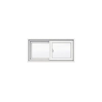 JELD-WEN 36 1/8-inch x 23 3/4-inch Sliding Vinyl Window with Vinyl Clad Wood Slider, No Brick Mould, White; 4 9/16-inch Frame & Screen - Dual Pane