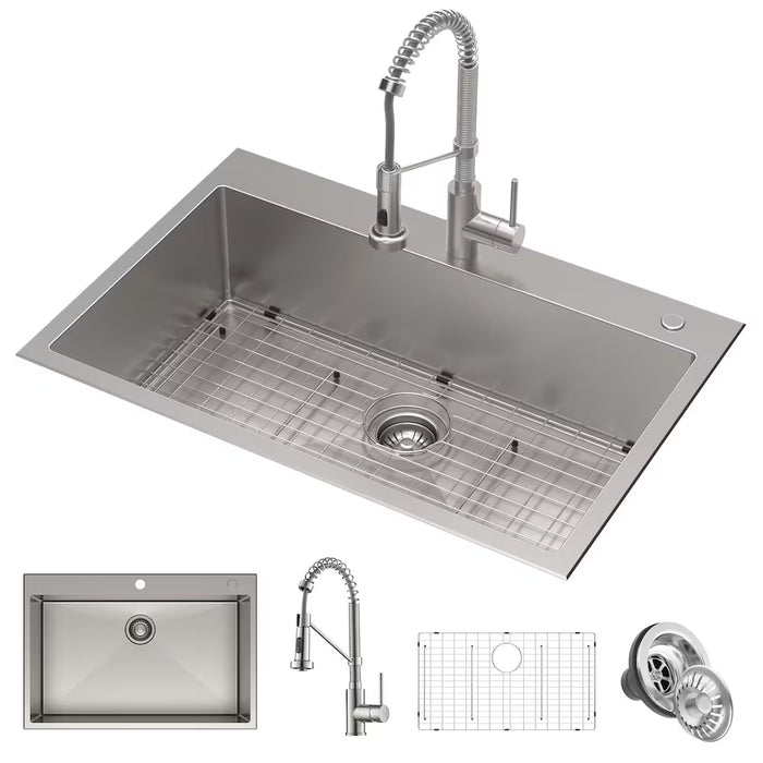 Kraus Stark Undermount Kitchen Sink - Single Bowl - 33-in - Stainless Steel