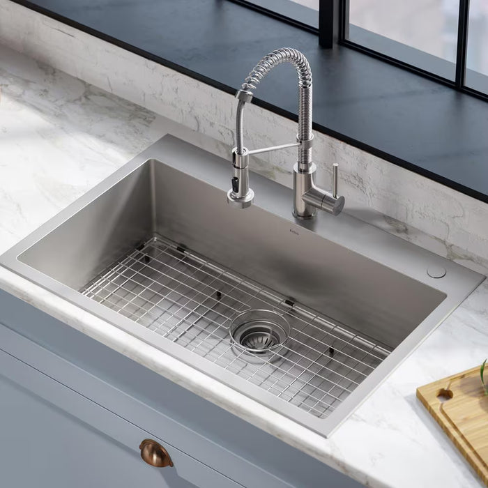 Kraus Stark Undermount Kitchen Sink - Single Bowl - 33-in - Stainless Steel