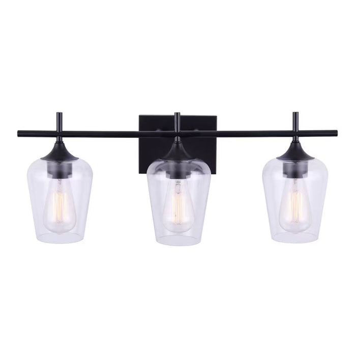 Gabrielle 3-Light Bathroom Matte Black Vanity Light