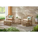 Long Beach 5-Piece Steel Outdoor Patio Conversation Seating Set with Beige Cushions