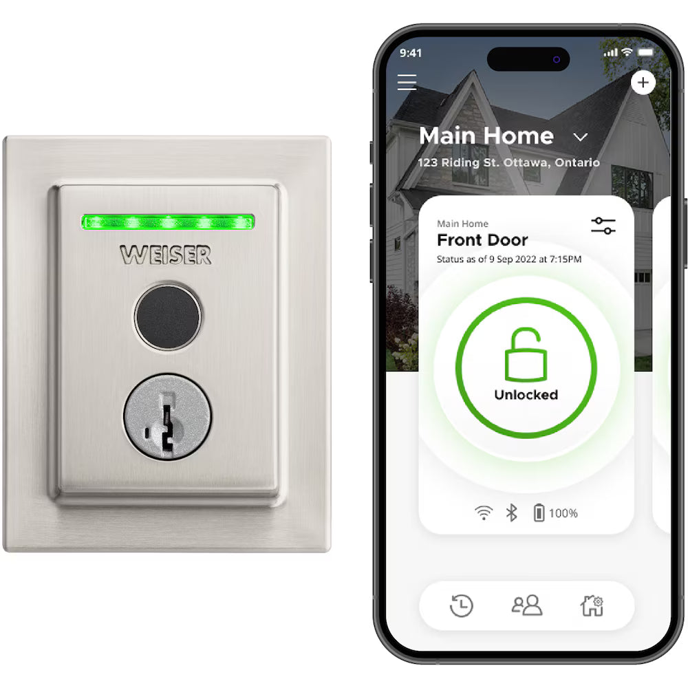Weiser Halo Touch Satin Nickel Keyless Entry Smart Lock/Deadbolt