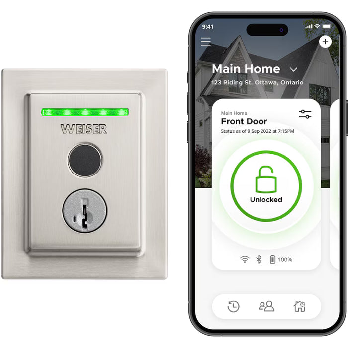 Weiser Halo Touch Satin Nickel Keyless Entry Smart Lock/Deadbolt
