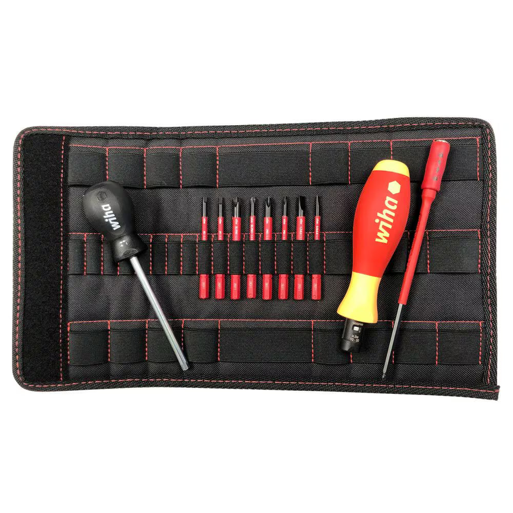 Wiha 11 Piece Insulated Torque Screwdriver and Slimline Blade Set - Inch Pound