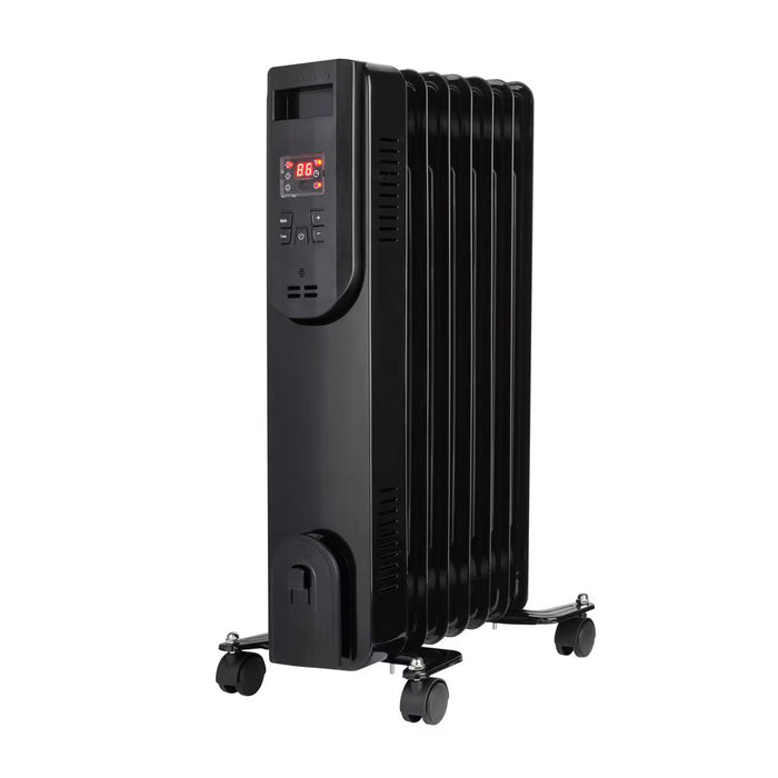 Konwin 7-Fin Oil-Filled Heater with 3 Heat Settings in Black