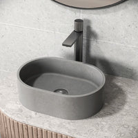 VIGO Gray Stone Oval Vessel Sink