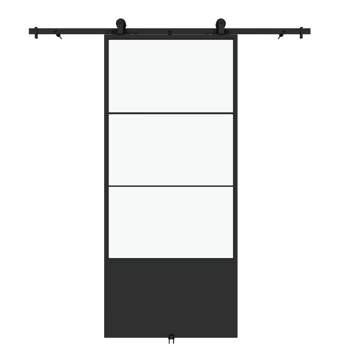 TRUporte Concorde 37-inch x 84-inch Black Barn Door Kit with Door and Rail