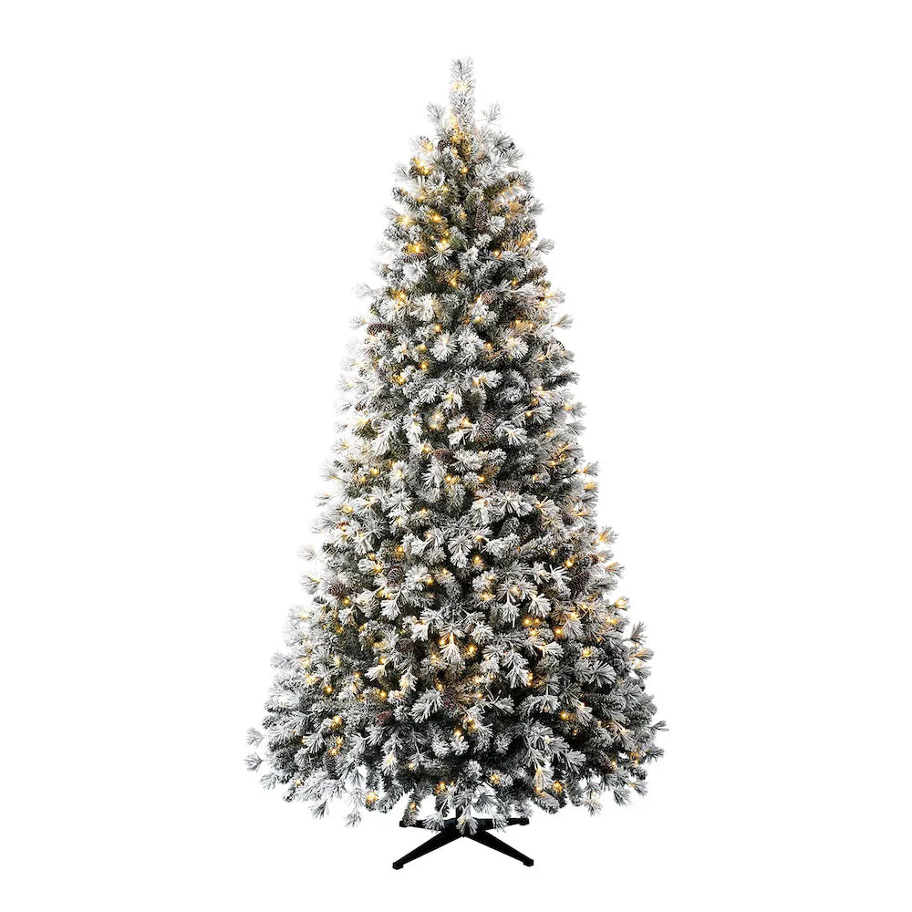 7.5ft. Pre-Lit 500L Warm White Micro LED Lexington Heavy Flocked