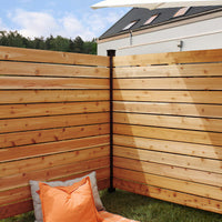 HOFT 96" Aluminum Fence In Ground Corner Post & Hardware Kit Black (Kit B8)