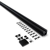 HOFT 96" Aluminum Fence In Ground Corner Post & Hardware Kit Black (Kit B8)