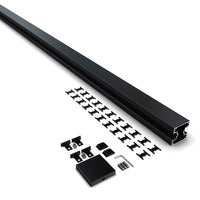 HOFT 96" Aluminum Fence In Ground Line Post & Hardware Kit Black ( Kit C8)