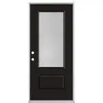 34 x 80 Masonite Prehung Steel Entrance Door in Black