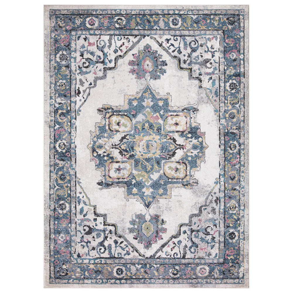 Concord Global Trading Barclay Ivory 6 ft. 7-inch x 9 ft. 3-inch Medallion Indoor Area Rug