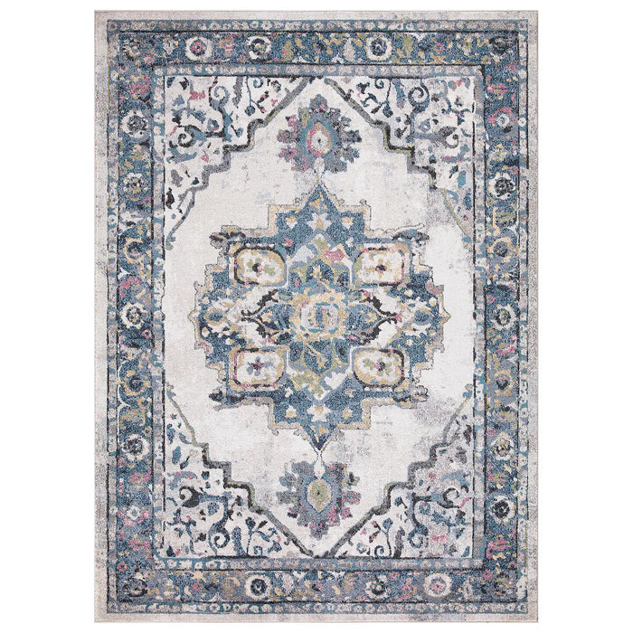 Concord Global Trading Barclay Ivory 6 ft. 7-inch x 9 ft. 3-inch Medallion Indoor Area Rug