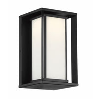 Paxton 1-Light LED Outdoor Wall Sconce Light Black Metal Finish with Frosted Glass
