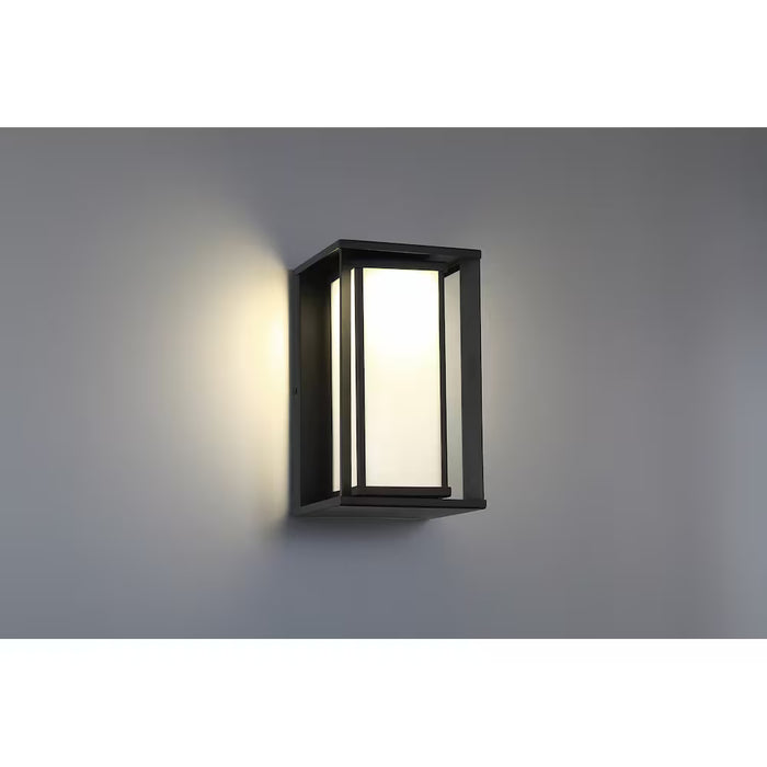 Paxton 1-Light LED Outdoor Wall Sconce Light Black Metal Finish with Frosted Glass