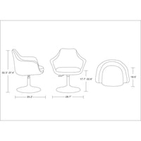 Manhattan Comfort Kinsey Adjustable Height Swivel Accent Chair in Red and Polished Chrome