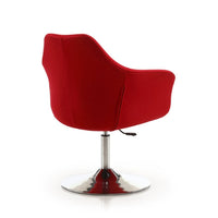 Manhattan Comfort Kinsey Adjustable Height Swivel Accent Chair in Red and Polished Chrome