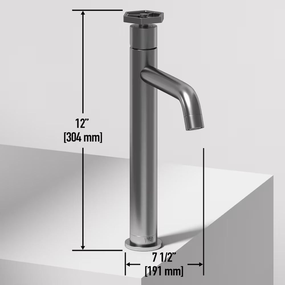 Brushed Nickel VIGO Ruxton Single Hole Single-Handle Bathroom Faucet