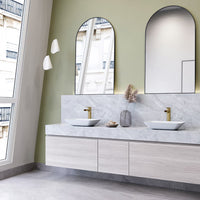 VIGO Sottile Modern Glass Rectangular Vessel Bathroom Sink in White