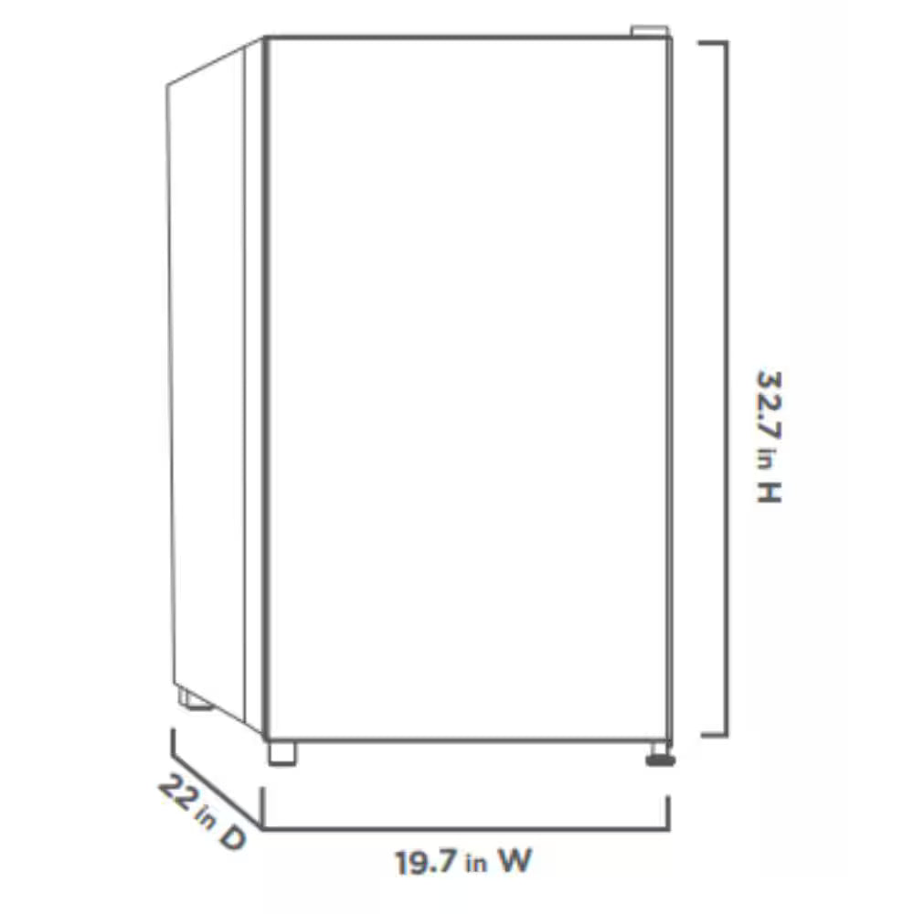 Vissani 4.3 cu. ft. Black Mini Refrigerator with 2 Adjustable Glass Shelves