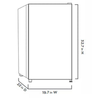 Vissani 4.3 cu. ft. Black Mini Refrigerator with 2 Adjustable Glass Shelves