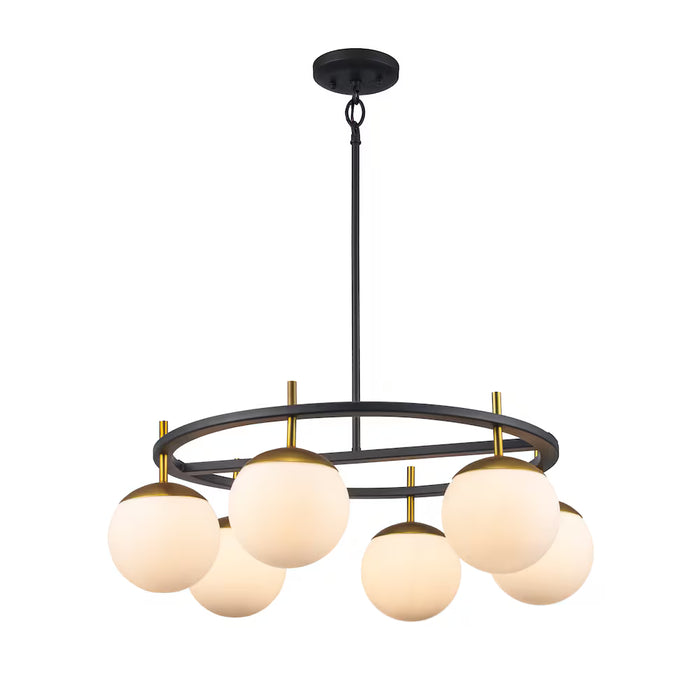 Monteaux 6-Light Black and Gold Chandier