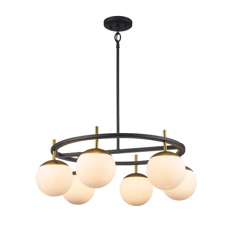 Monteaux 6-Light Black and Gold Chandier