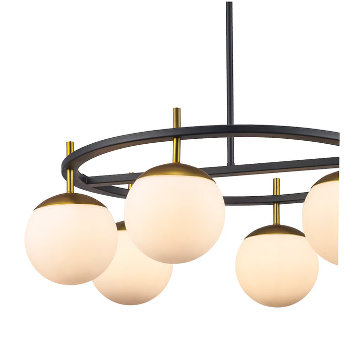 Monteaux 6-Light Black and Gold Chandier