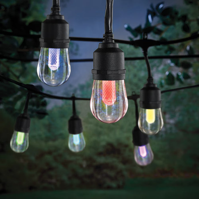 Hampton Bay 24 ft. Smart Indoor/Outdoor RGBW Color Changing Plug-in LED String Light