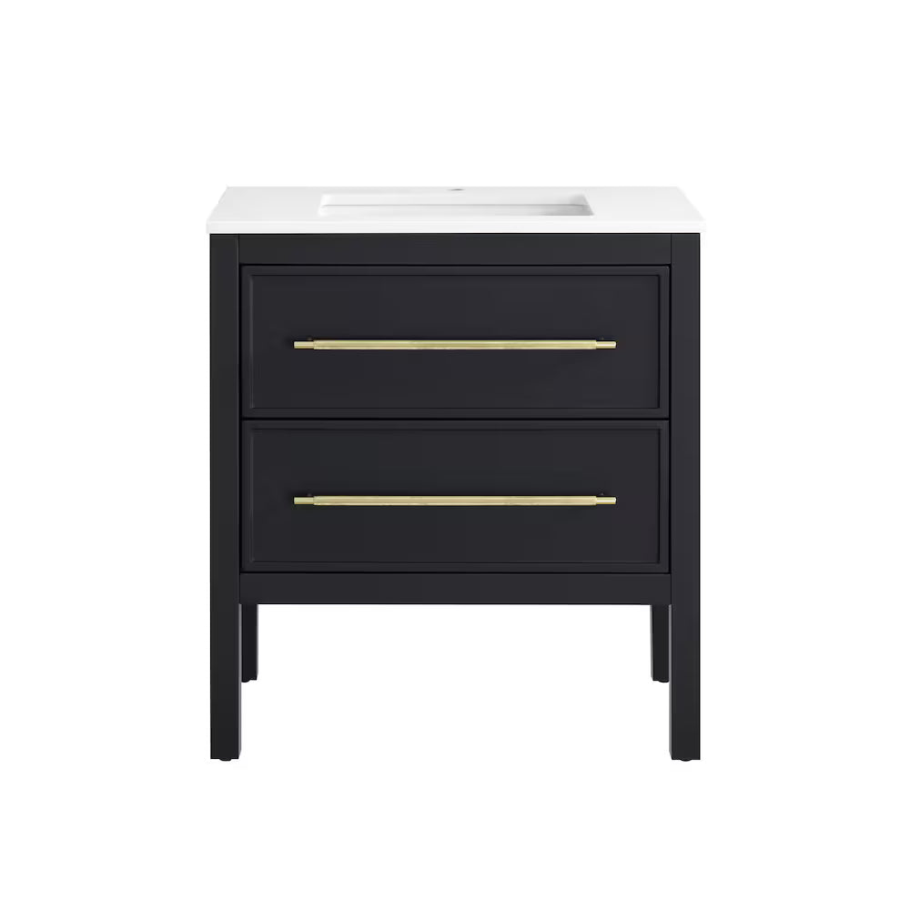 Home Decorators Collection Vistara 30-inch W x 19-inch D Freestanding Bath Vanity with Golden Handle