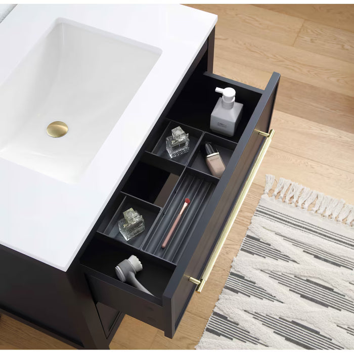 Home Decorators Collection Vistara 30-inch W x 19-inch D Freestanding Bath Vanity with Golden Handle