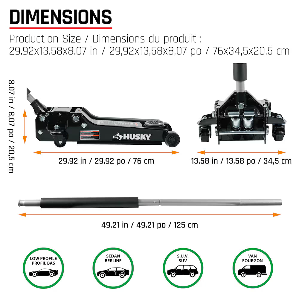 Husky 3.5 Ton Low Profile Service Jack