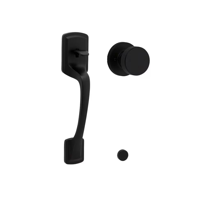 Weiser Prague x Cambie Knob Matte Black Exterior Door Handle Set/Entry Door Knob