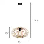 Canarm Anorah 1-Light Black/Bamboo Pendant