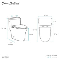 Swiss Madison Hugo 1.1/1.6 GPF One-Piece Elongated Toilet Dual-Flush Touchless in White