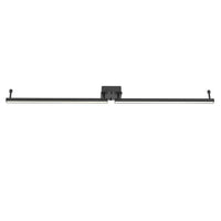 Home Decorators Collection Fiddleneck 48-inch 2-Light Integrated LED Dimmable Fixed Linear Black Square Tube Track Lighting Kit