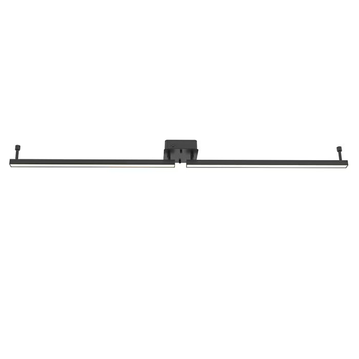 Home Decorators Collection Fiddleneck 48-inch 2-Light Integrated LED Dimmable Fixed Linear Black Square Tube Track Lighting Kit