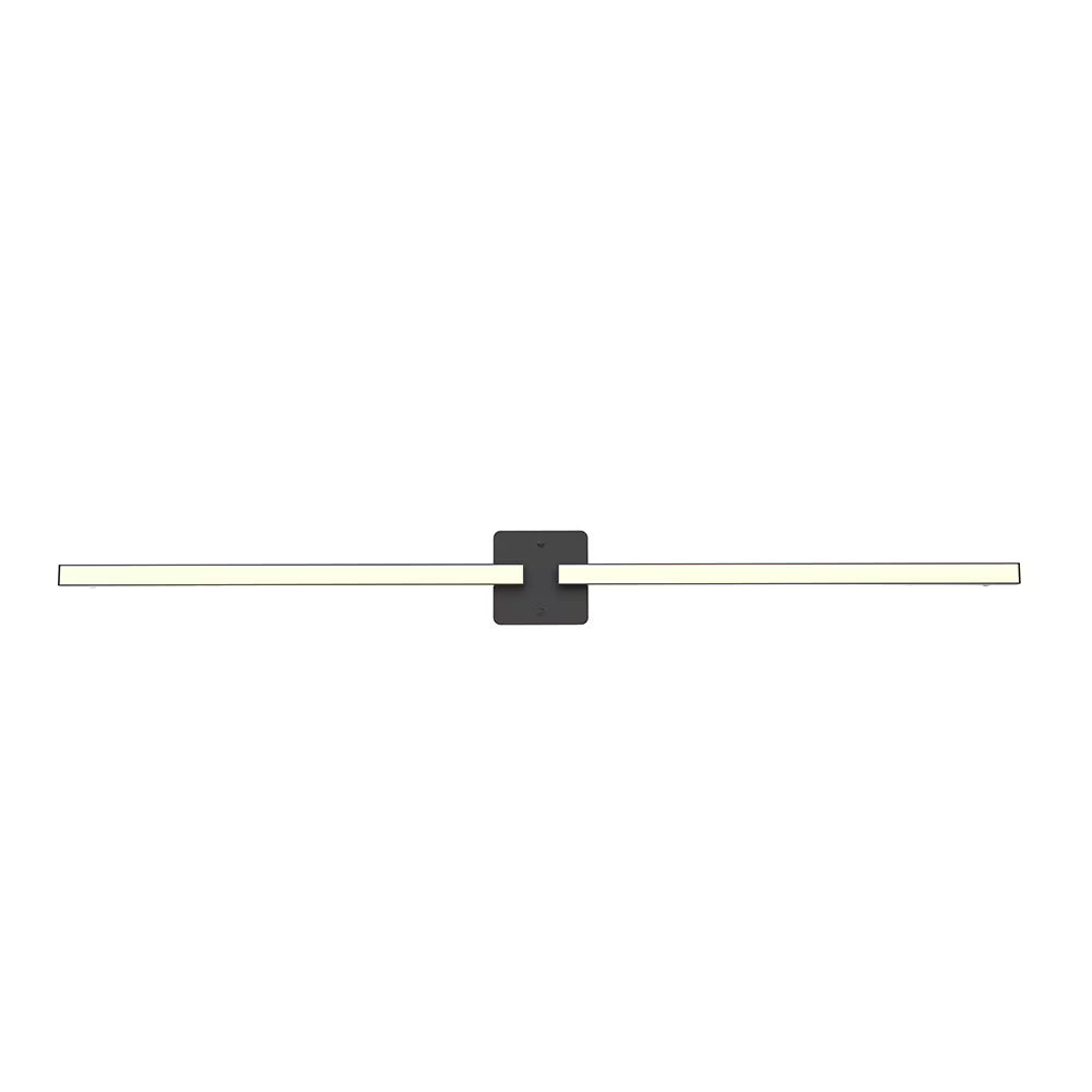 Home Decorators Collection Fiddleneck 48-inch 2-Light Integrated LED Dimmable Fixed Linear Black Square Tube Track Lighting Kit