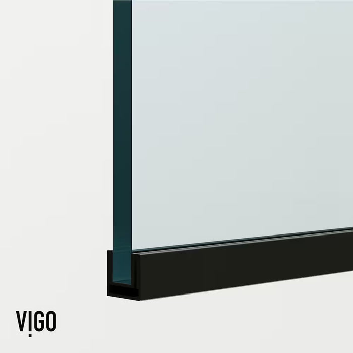 VIGO Zenith 34 in x 62 in Frameless Fixed Tub Screen in Matte Black