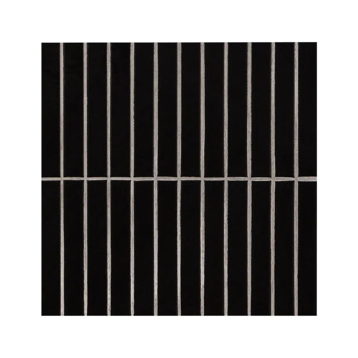 Black Matte 12" x 11-1/2" Mosaic Tile