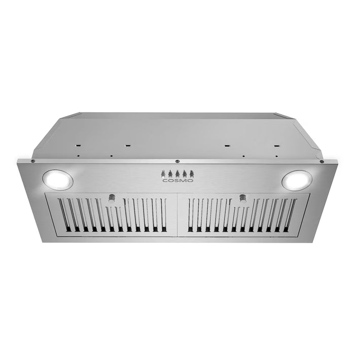 Cosmo 30 in. Lumin Collection Ducted Insert Range Hood, Button Controls, Stainless Steel