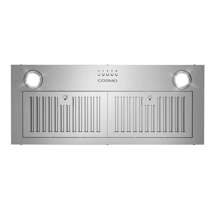 Cosmo 30 in. Lumin Collection Ducted Insert Range Hood, Button Controls, Stainless Steel