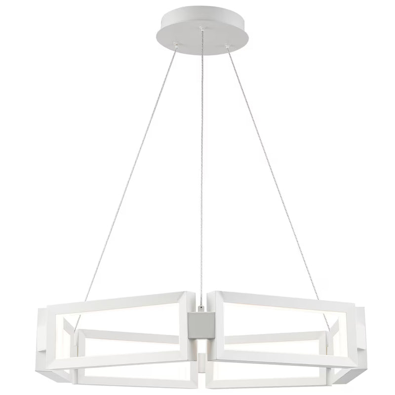 Monteaux 30-inch White Integrated LED Modern Circle Pendant