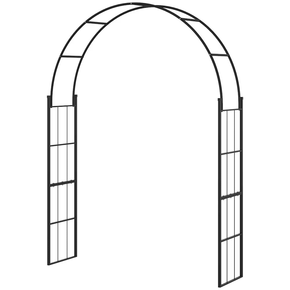 Outsunny 7FT Garden Arch Trellis for Vines, Metal Wedding Arbor